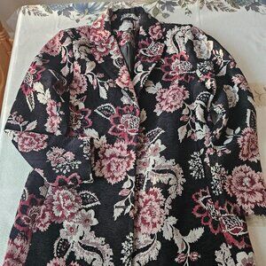 NWOT Susan Graver Rose Pattern Textured Coat